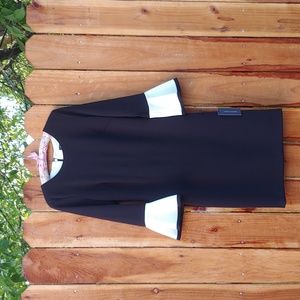 Tommy Hilfiger Black Dress with White Bell Sleeve Detail